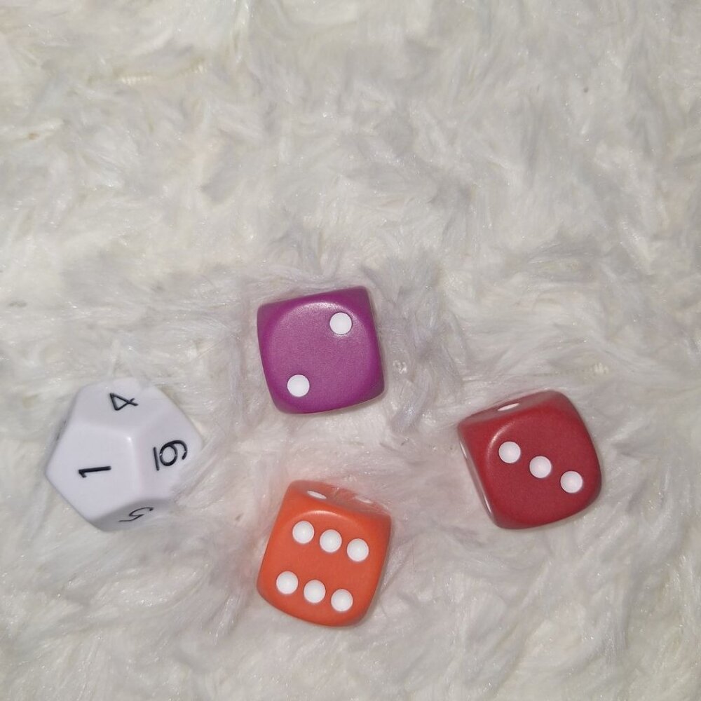 Dice Large 12 Sided Twelve Set‎ of 4 Die 1 Inch Kids Game Replacement Pieces